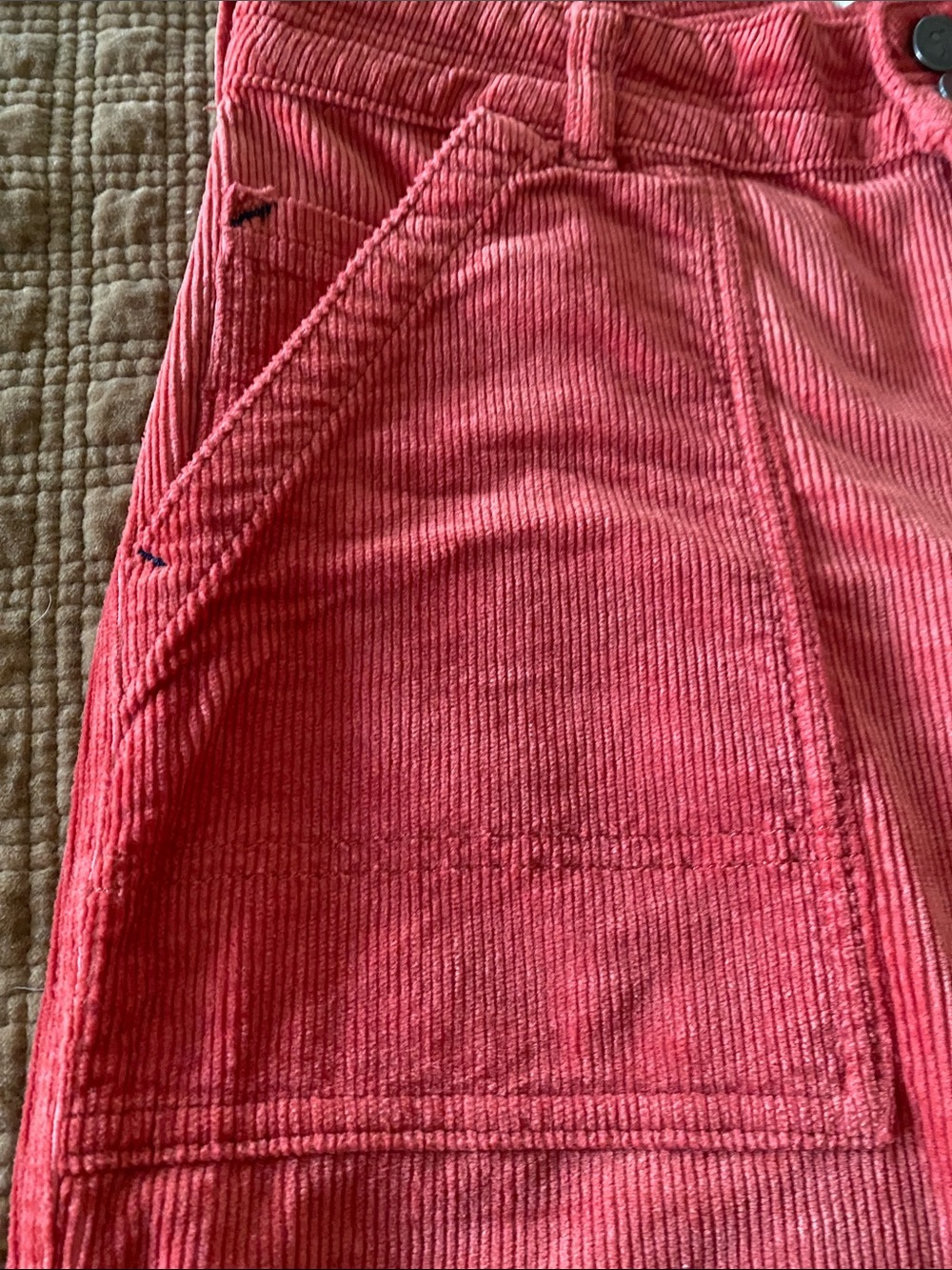 Pilcro Coral-Red High-Waist Corduroy Pants - Picture 4 of 6